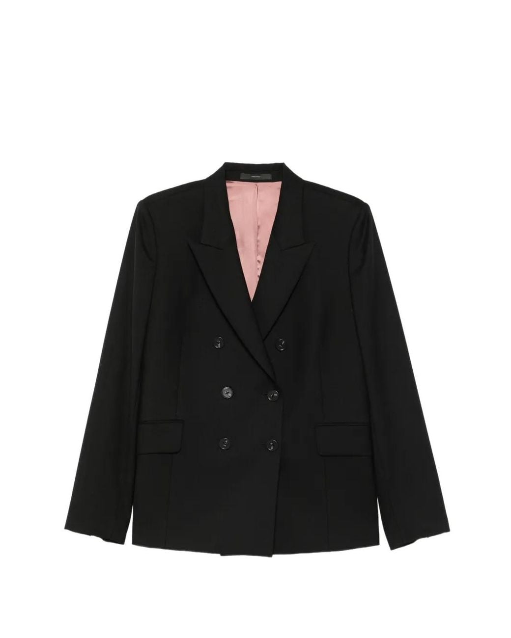 Paul Smith Black Double-Breasted Peak-Lapel Blazer
