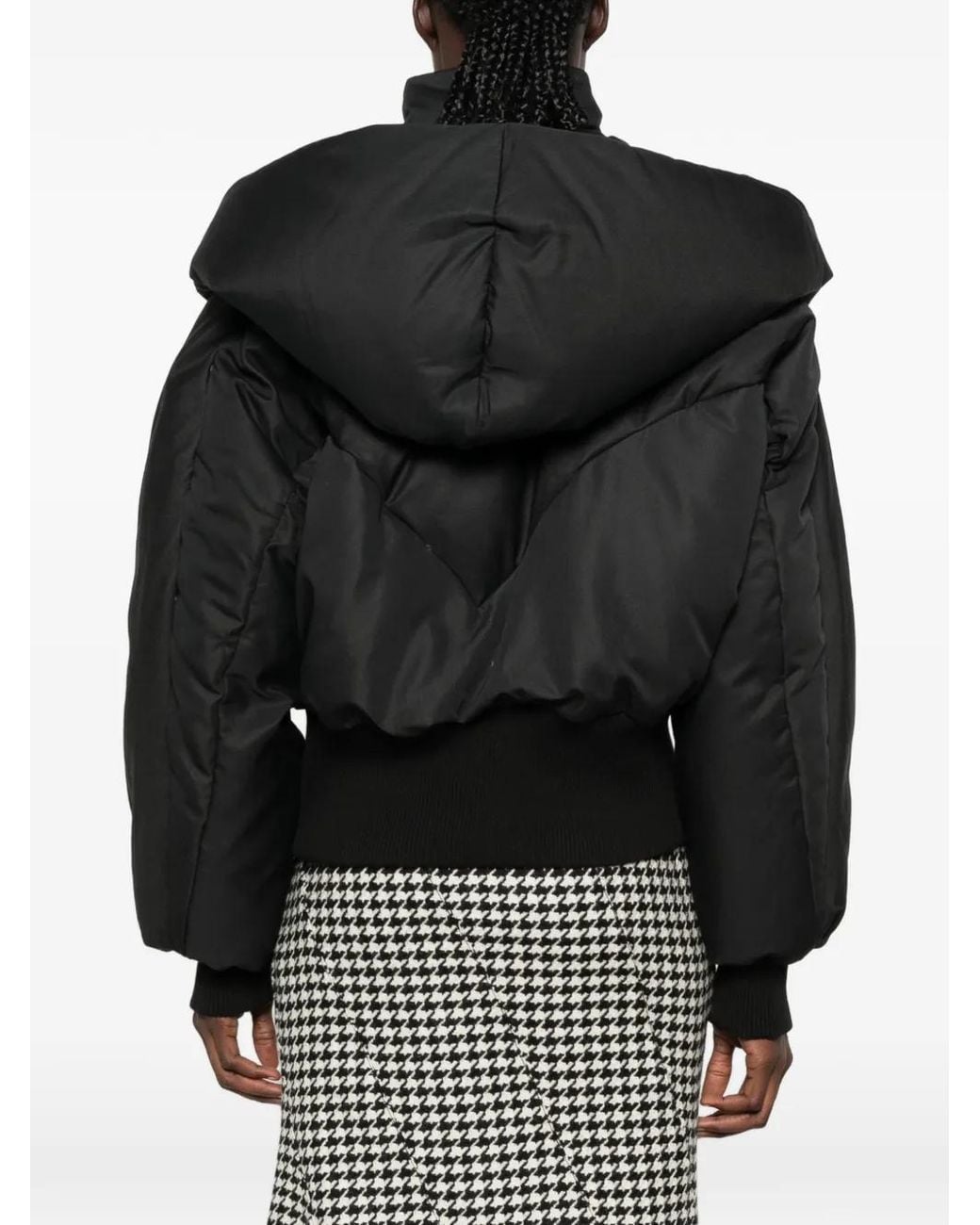 The Attico Black Hooded Down Jacket