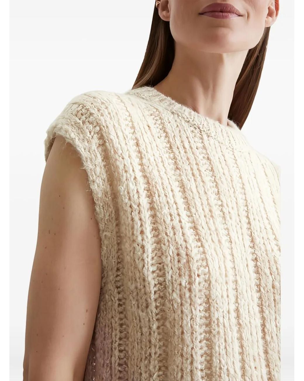 Marc O' Polo Natural Ribbed Sleeveless Sweater