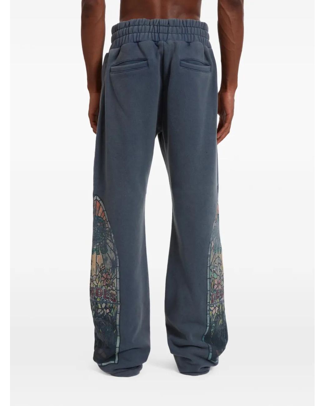 Who Decides War Blue Printed Track Pants