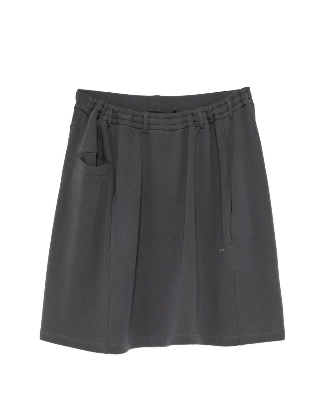 BONBOM Gray Logo-Print Drawstring Skirt