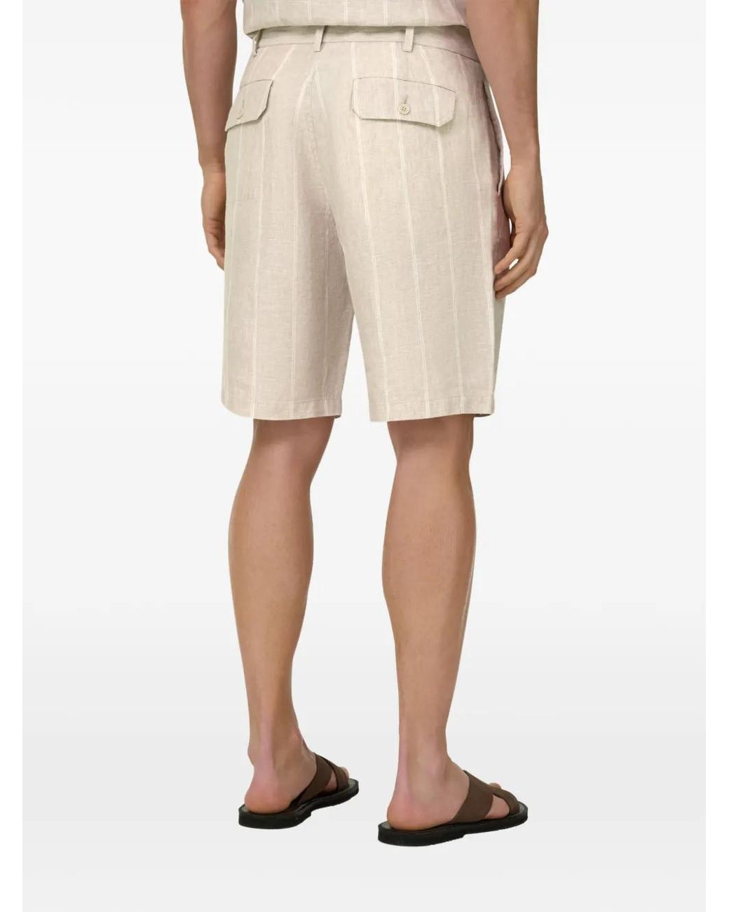 Boggi White Striped Bermuda Shorts for men