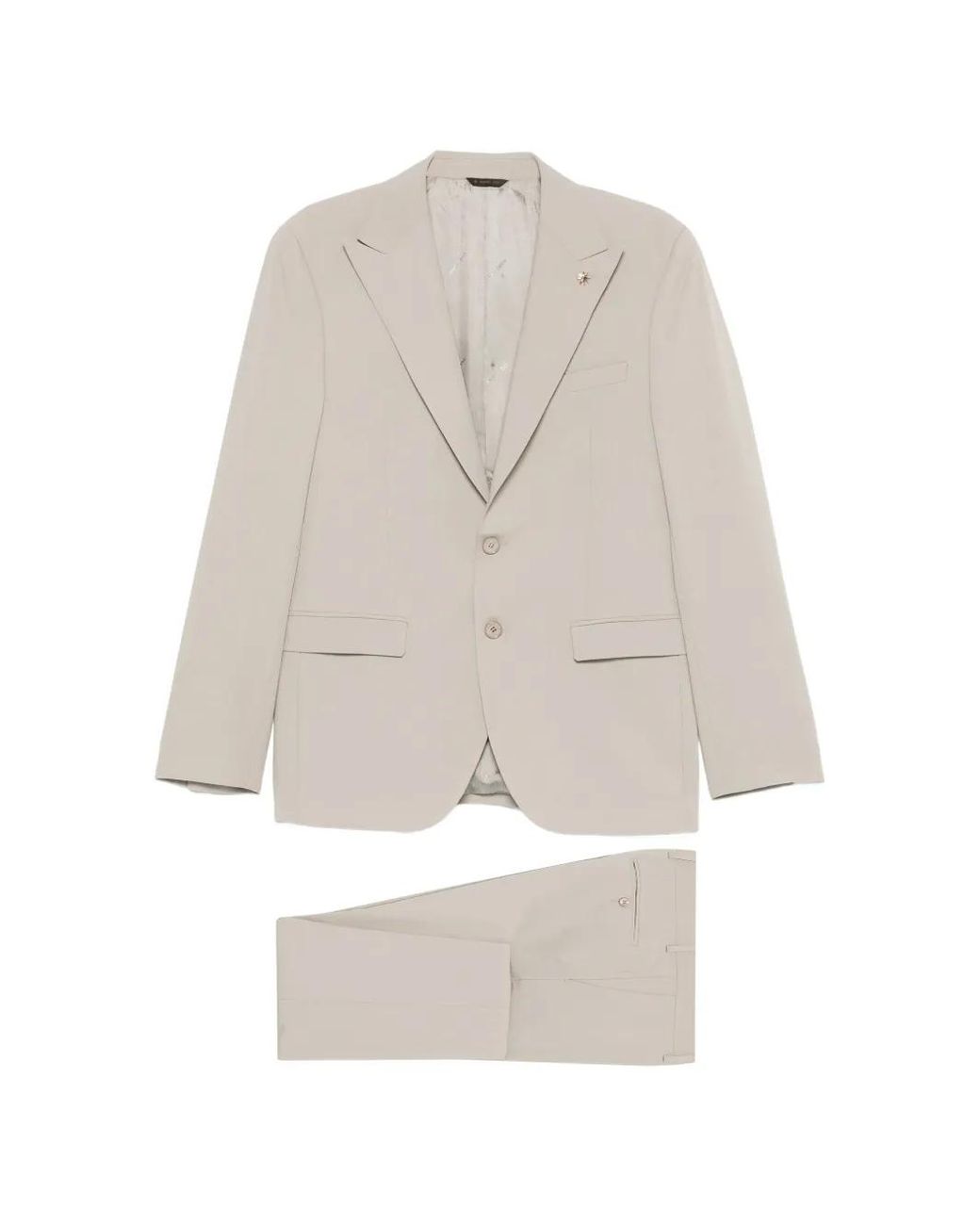 Manuel Ritz White Costume À Revers Crantés for men