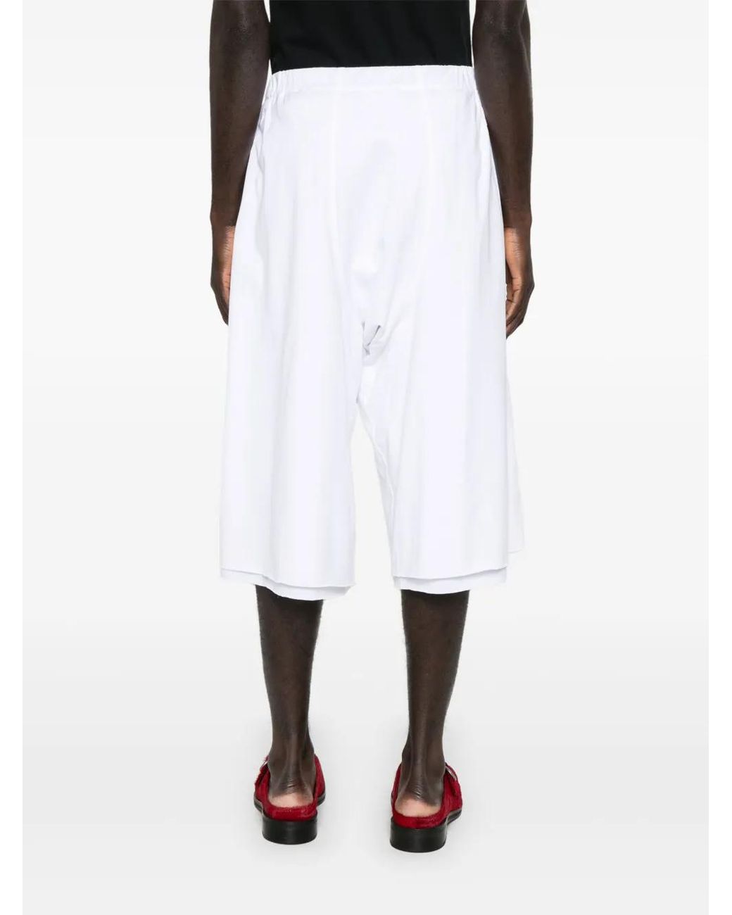 Marni White Graphic-Print Trousers for men