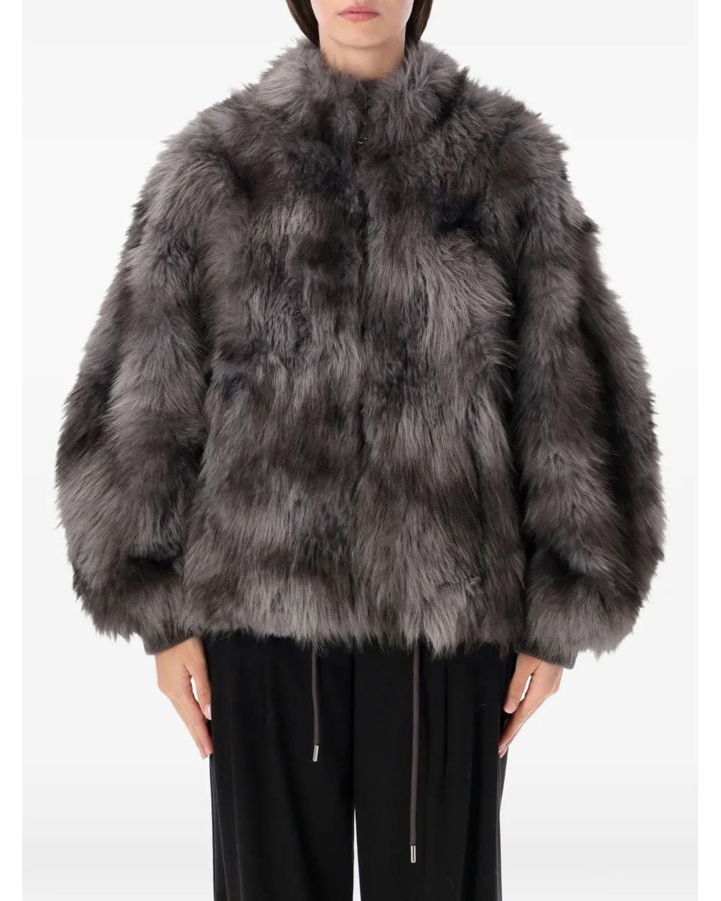 S.W.O.R.D Gray Faux-Fur Coat