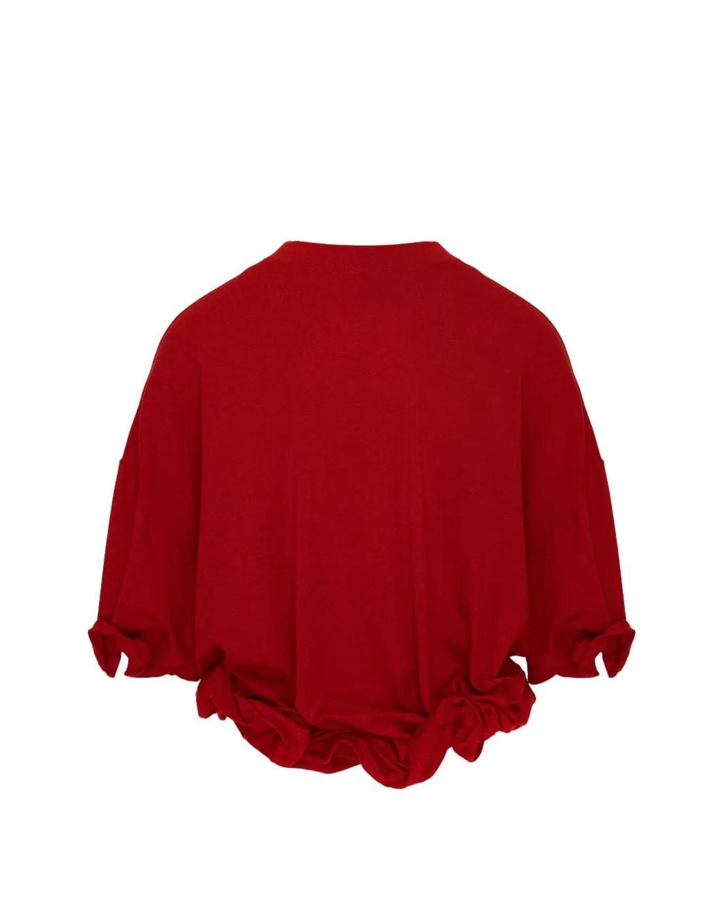 SEEN USERS Red Twombly Bloom Ruffled T-Shirt