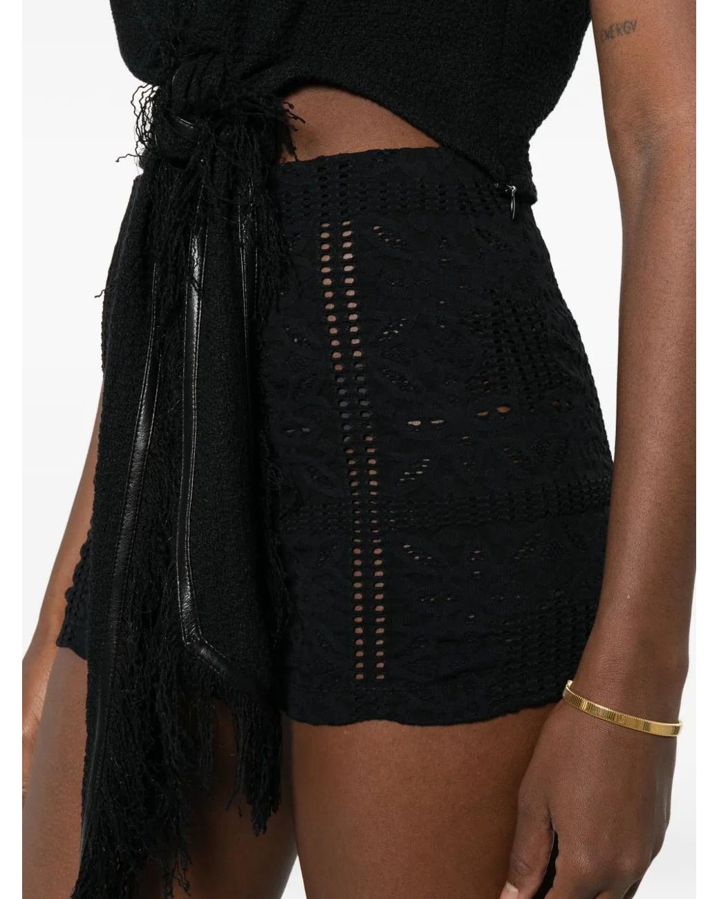 Nanushka Black Elasticasted-Waistband Mini Shorts