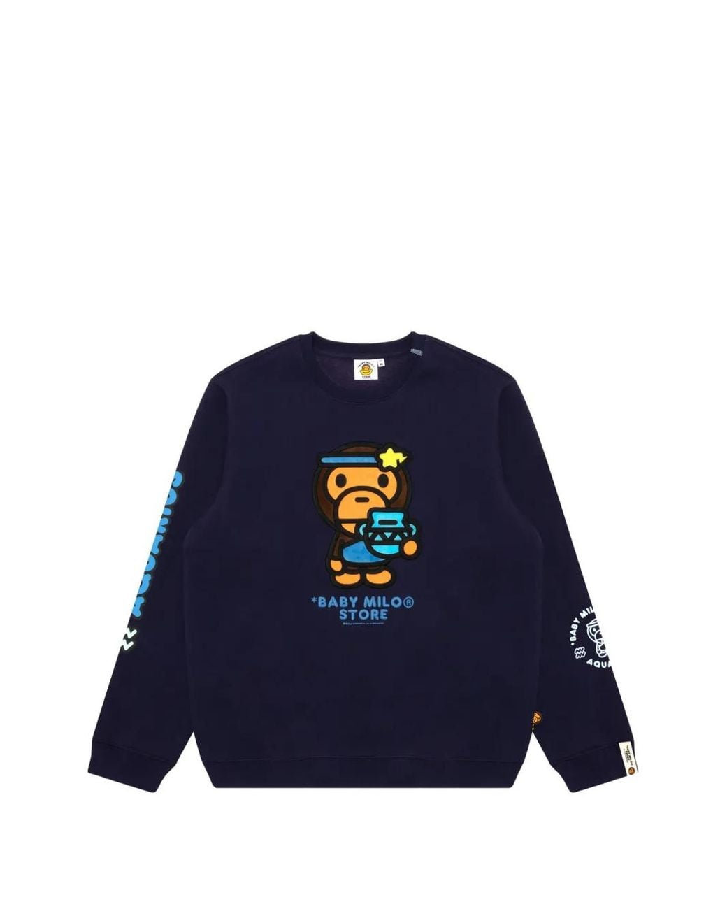 *BABY MILO® STORE BY *A BATHING APE® Blue Pull Baby Milo À Imprimé Graphique