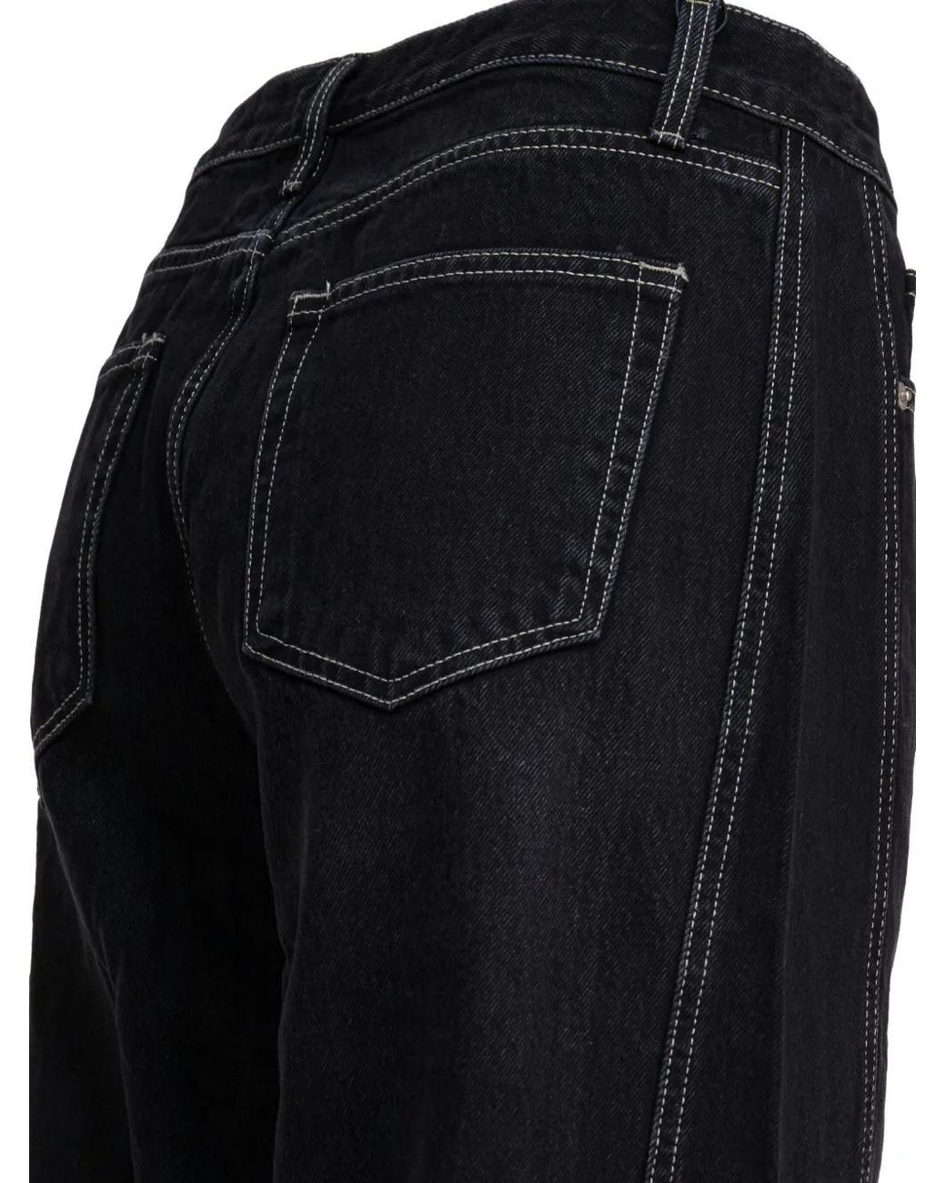 R2W Black Contrast-Stitching Jeans