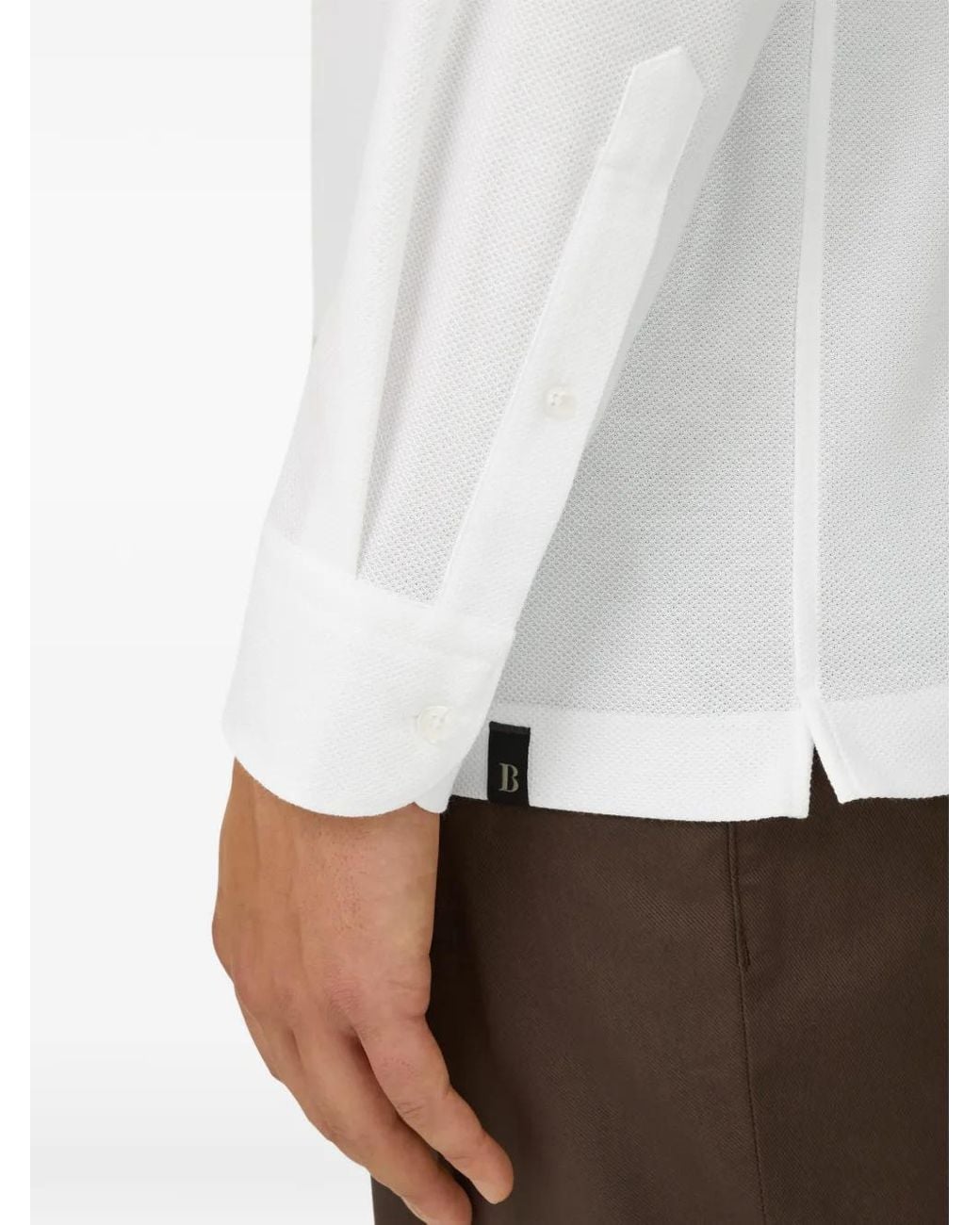Boggi White Buttoned Jersey Polo Shirt for men