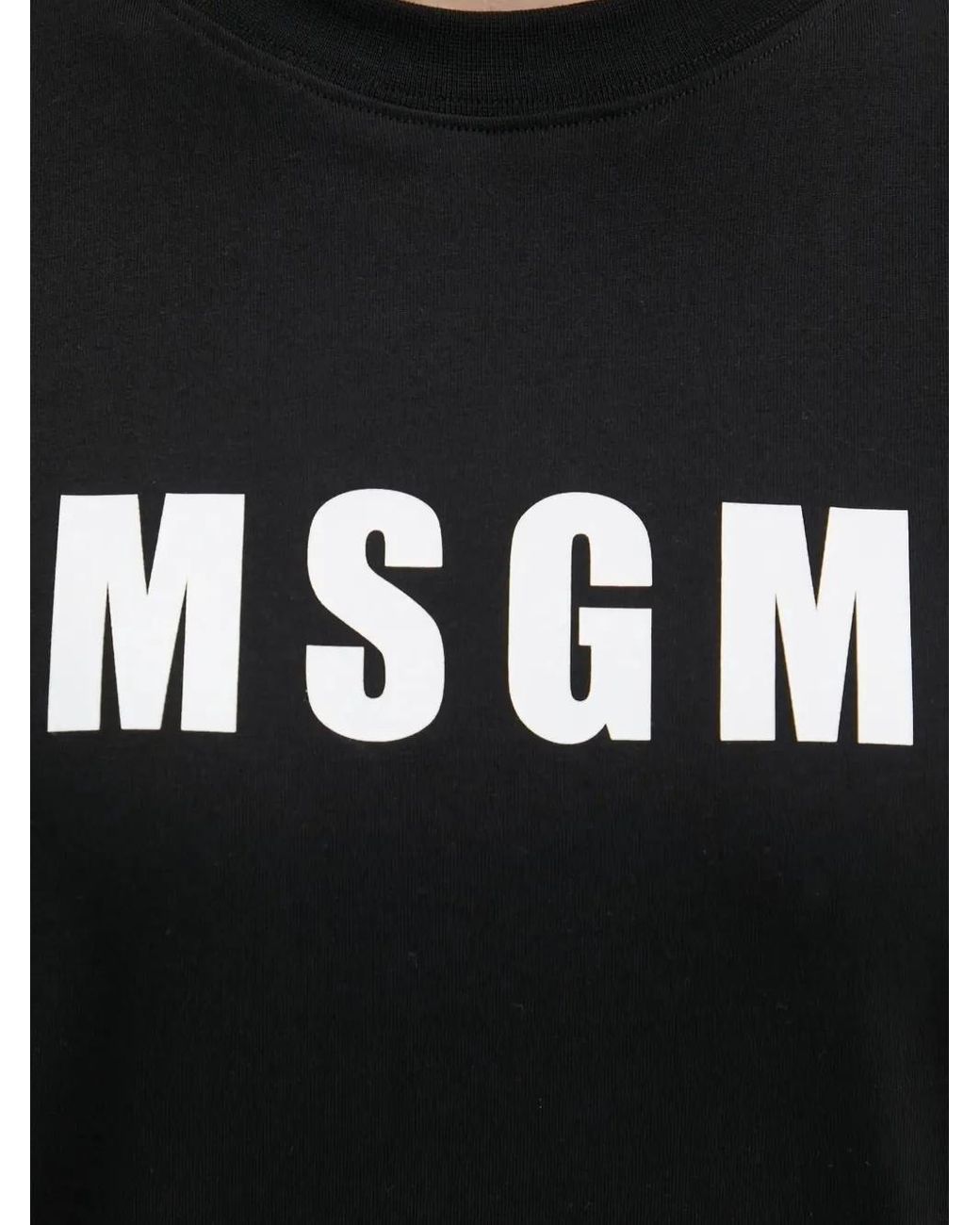 MSGM Black Logo-Print T-Shirt