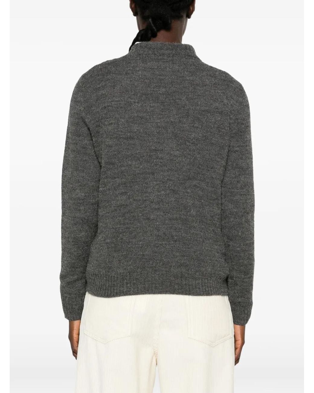 Weekend by Maxmara Black Nitra Rabbit-Intarsia Knitted Sweater