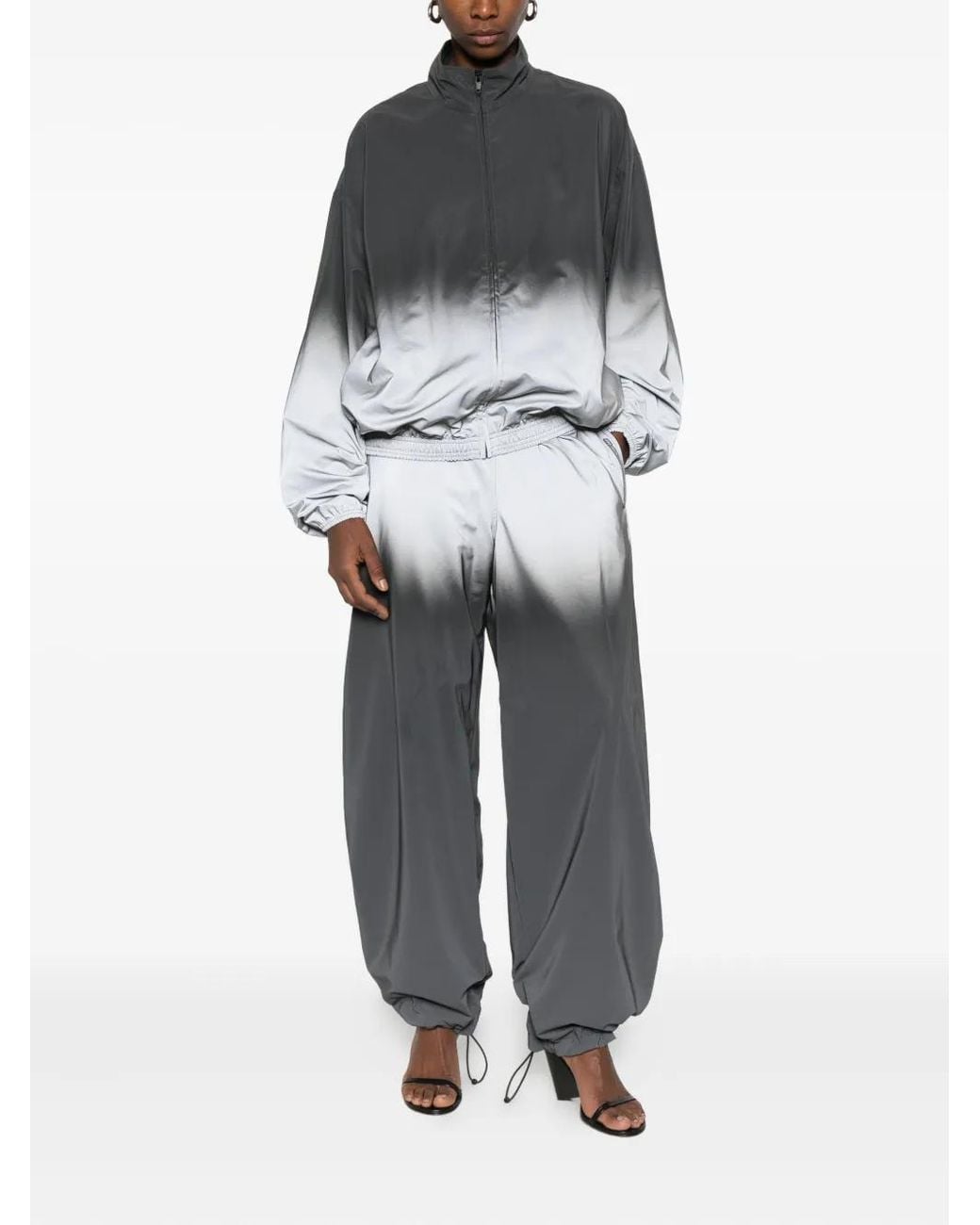 Alexander Wang Gray Reflective Track Pant Mid-Rise