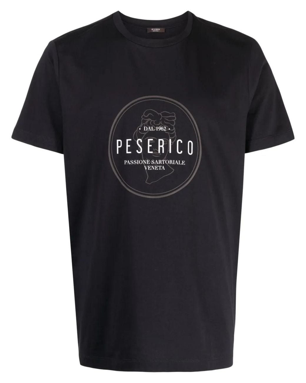 Peserico Black Logo-Print Cotton T-Shirt for men