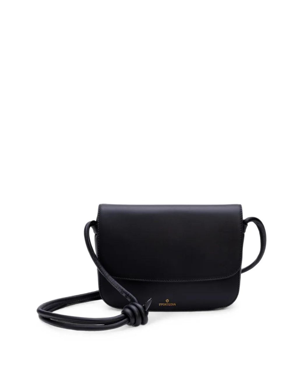 La Portegna Black Lucía Knotted Shoulder Bag