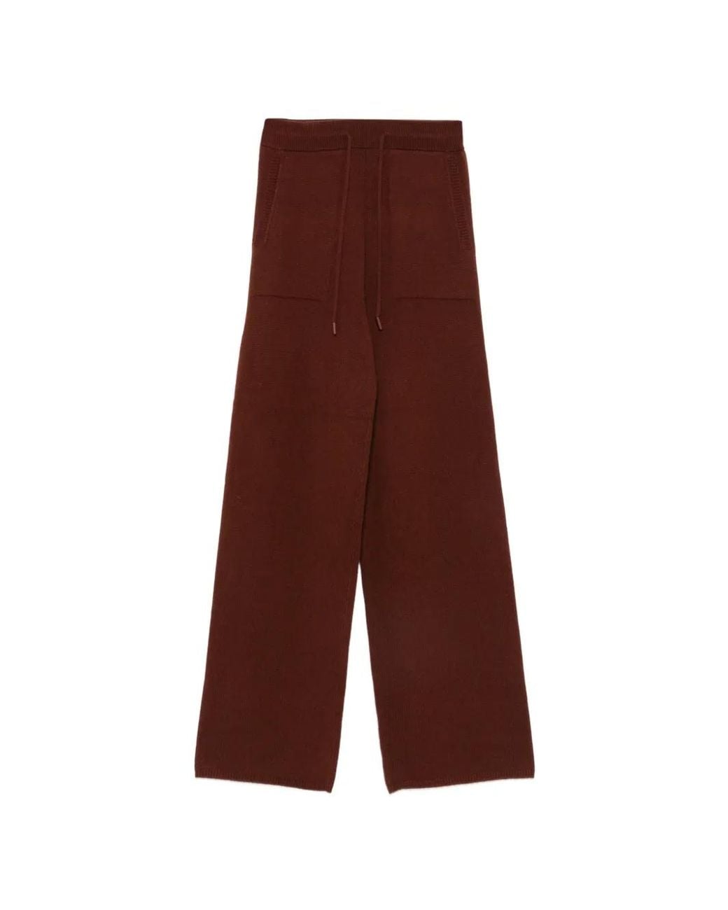 Max Mara Brown Pantalon En Cachemire À Lien De Resserrage