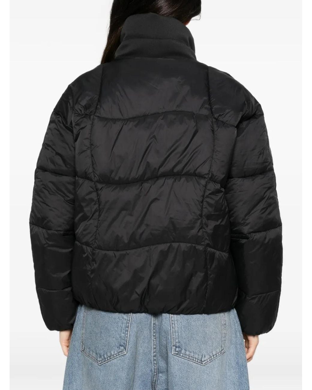 Patrizia Pepe Black Quilted Double-Breasted Jacket