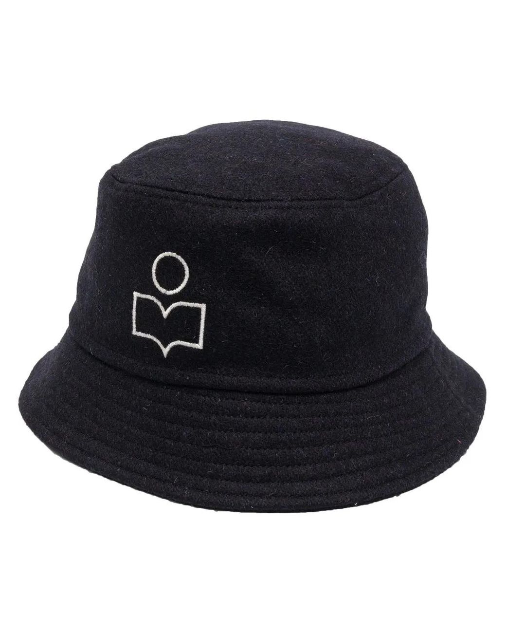 Isabel Marant Blue Logo-Patch Bucket Hat for men