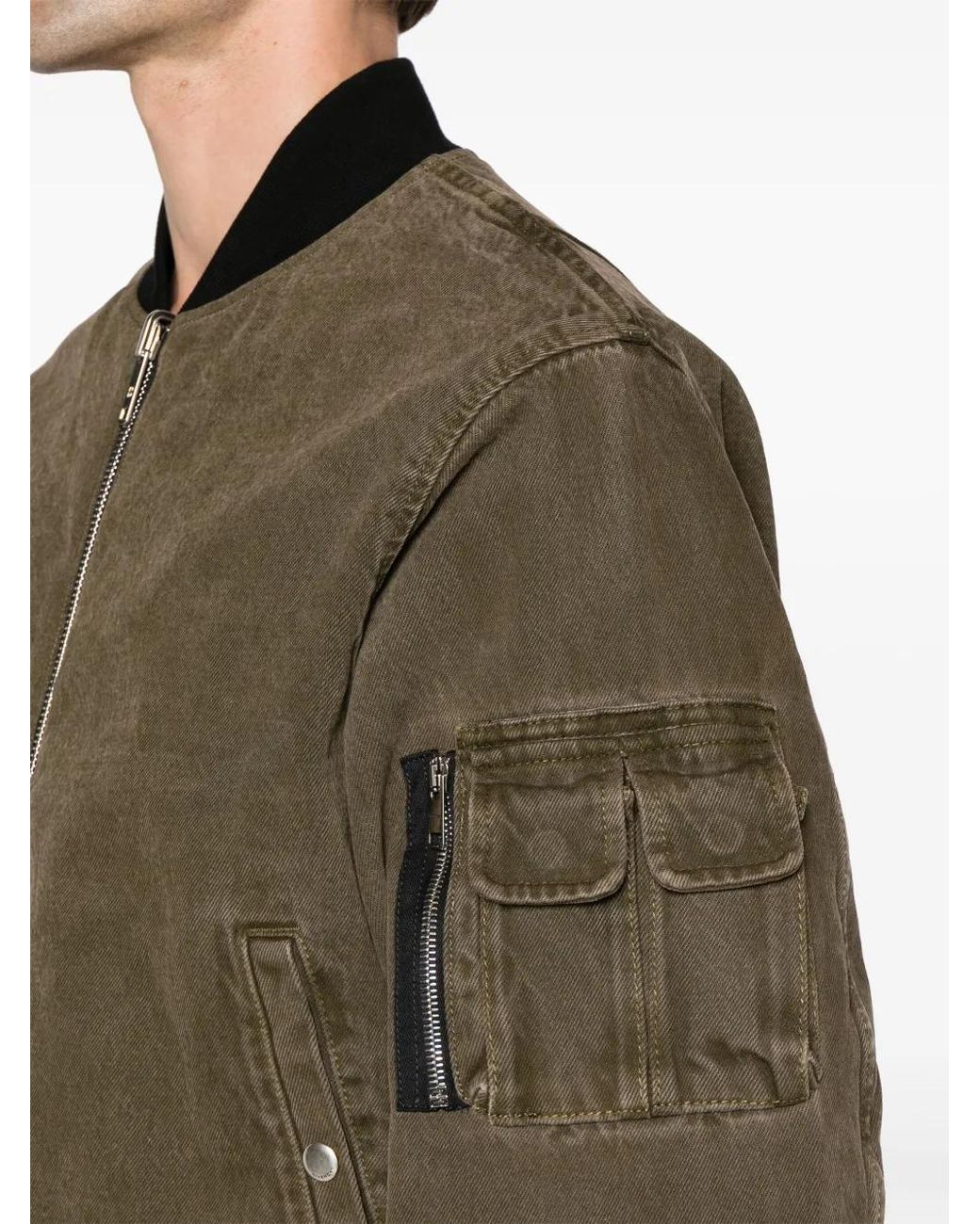 Givenchy Green Logo-Print Reversible Bomber Jacket for men