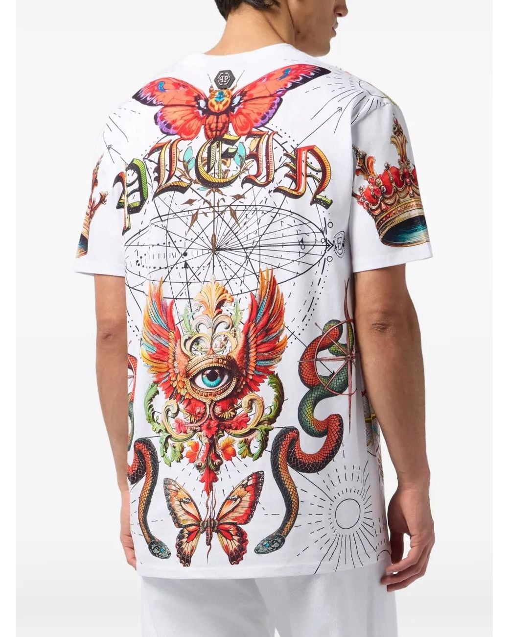 Philipp Plein White Round-Neck Short-Sleeve T-Shirt for men