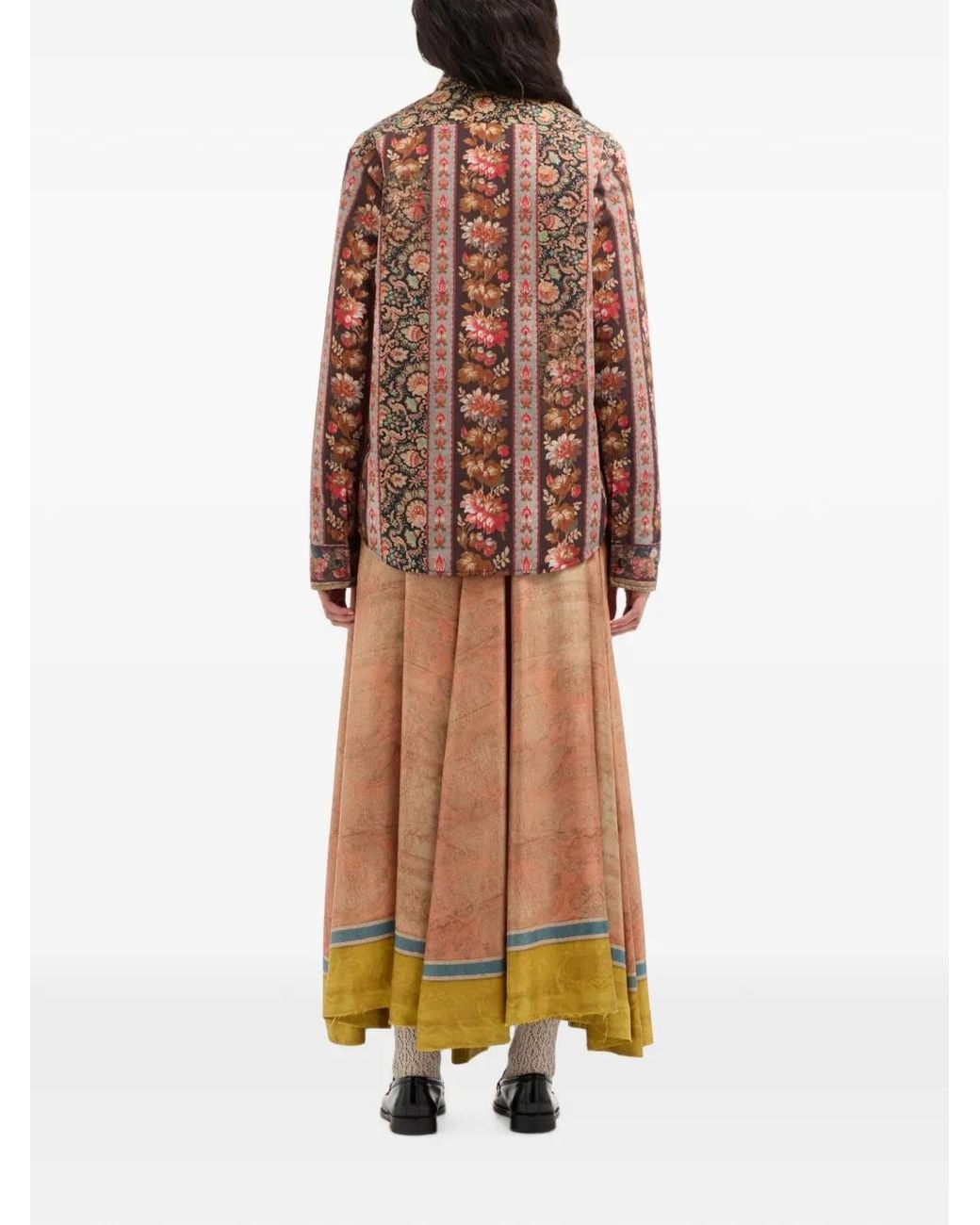 Pierre Louis Mascia Brown Integmosfre Floral-Print Shirt