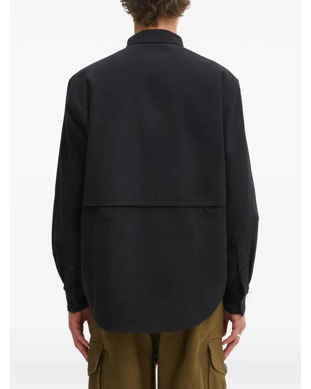 032c Black Logo-Embroidered Shirt for men