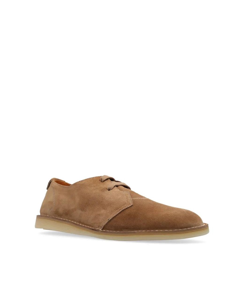 Dolce & Gabbana Brown Logo-Tag Suede Derby Shoes for men