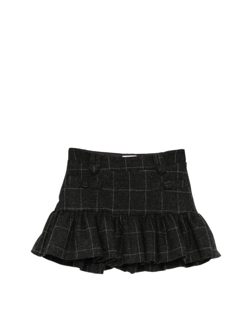 VAQUERA Black Melton Peplum Mini Skirt