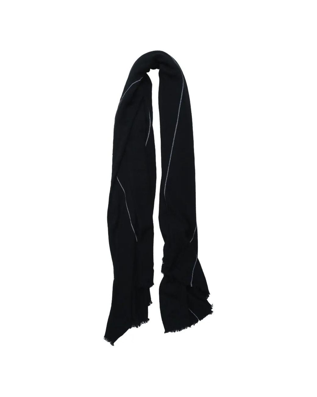 Comme des Garçons Black X William Welstead Striped Frayed Scarf