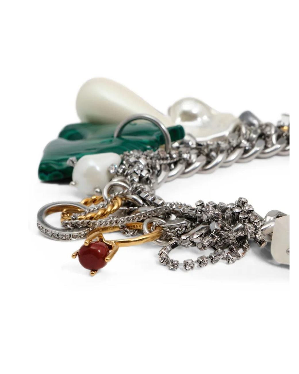 Bimba Y Lola Metallic Necklace With Pendants, Rings, Pearls And Horse