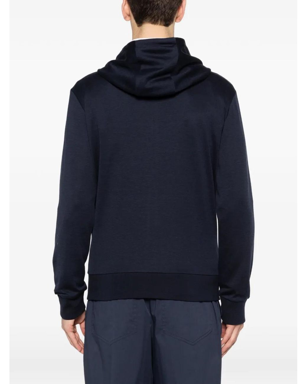 Eleventy Blue Zip-Up Hoodie for men