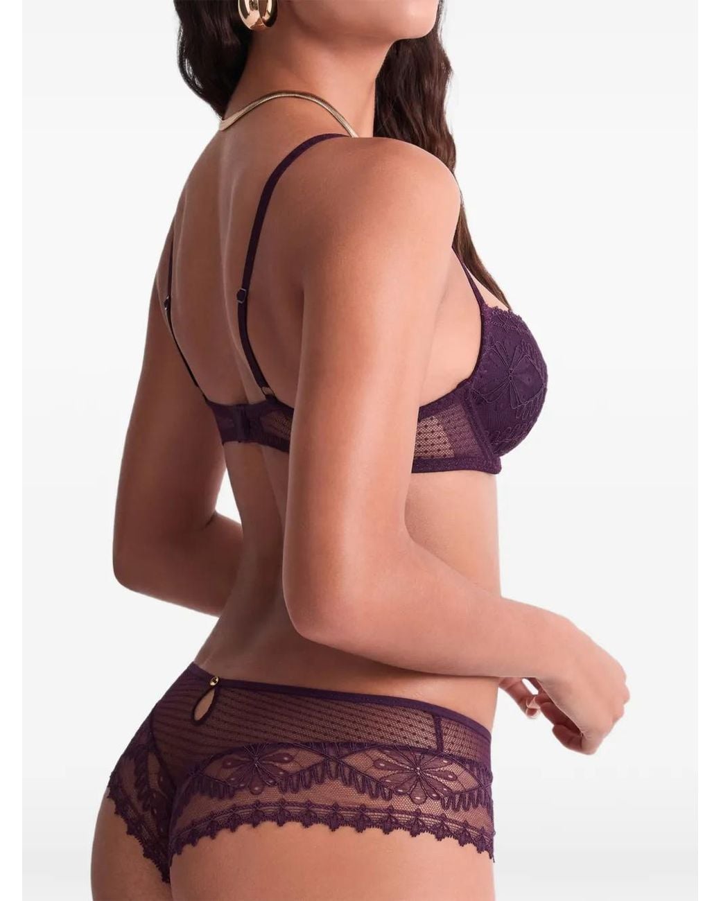 Aubade Purple Mystery Of Love Lace-Trim Briefs