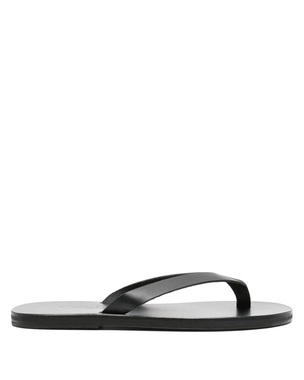 Ancient Greek Sandals White Solon Flat Leather Sandals for men