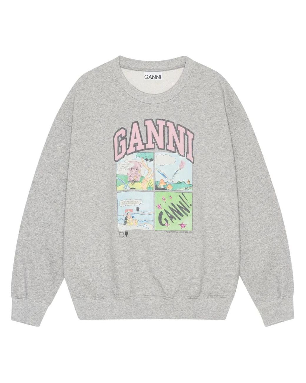 Ganni White Printed Sweatshirt