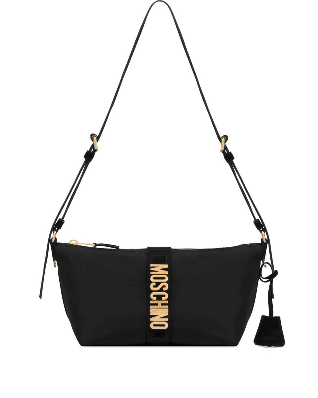 Moschino Black Logo-Lettering Shoulder Bag