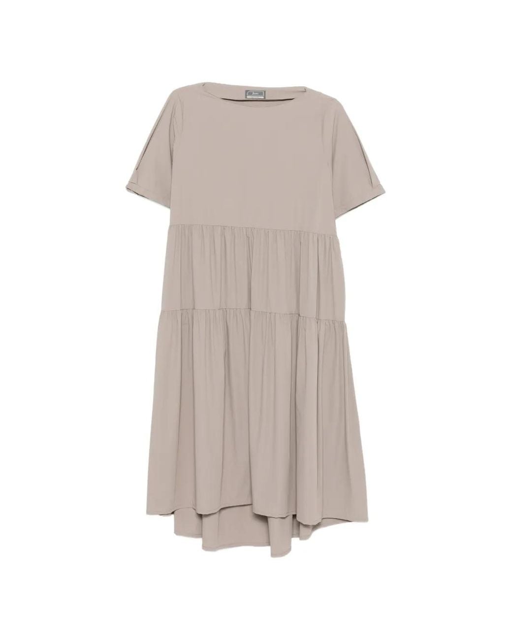 Herno Gray Tortora Polyamide Dress