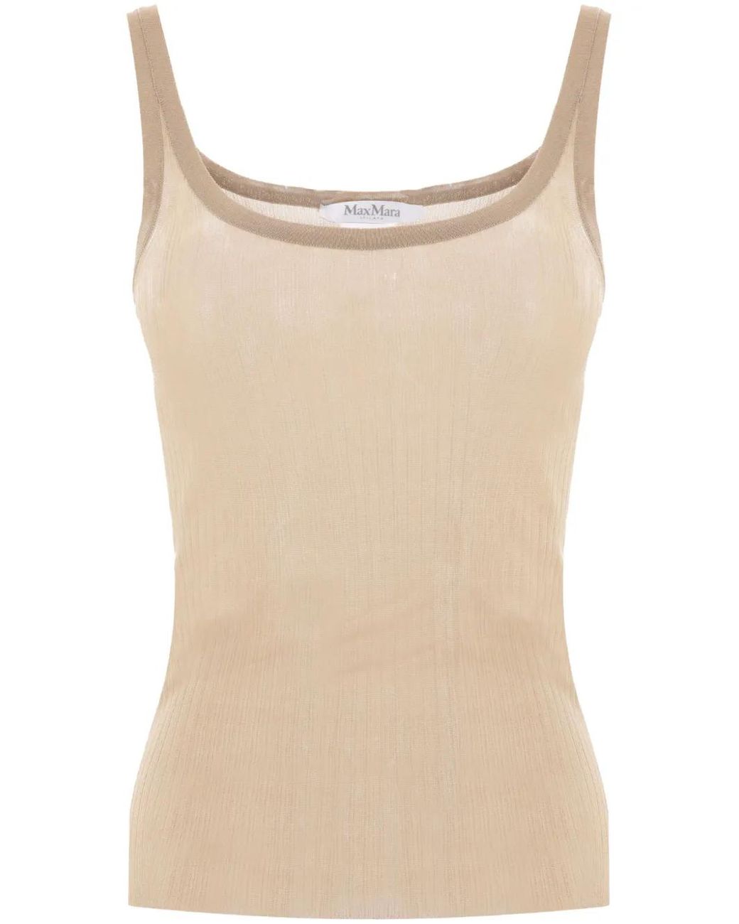 Max Mara Natural Ribbed Tank Top