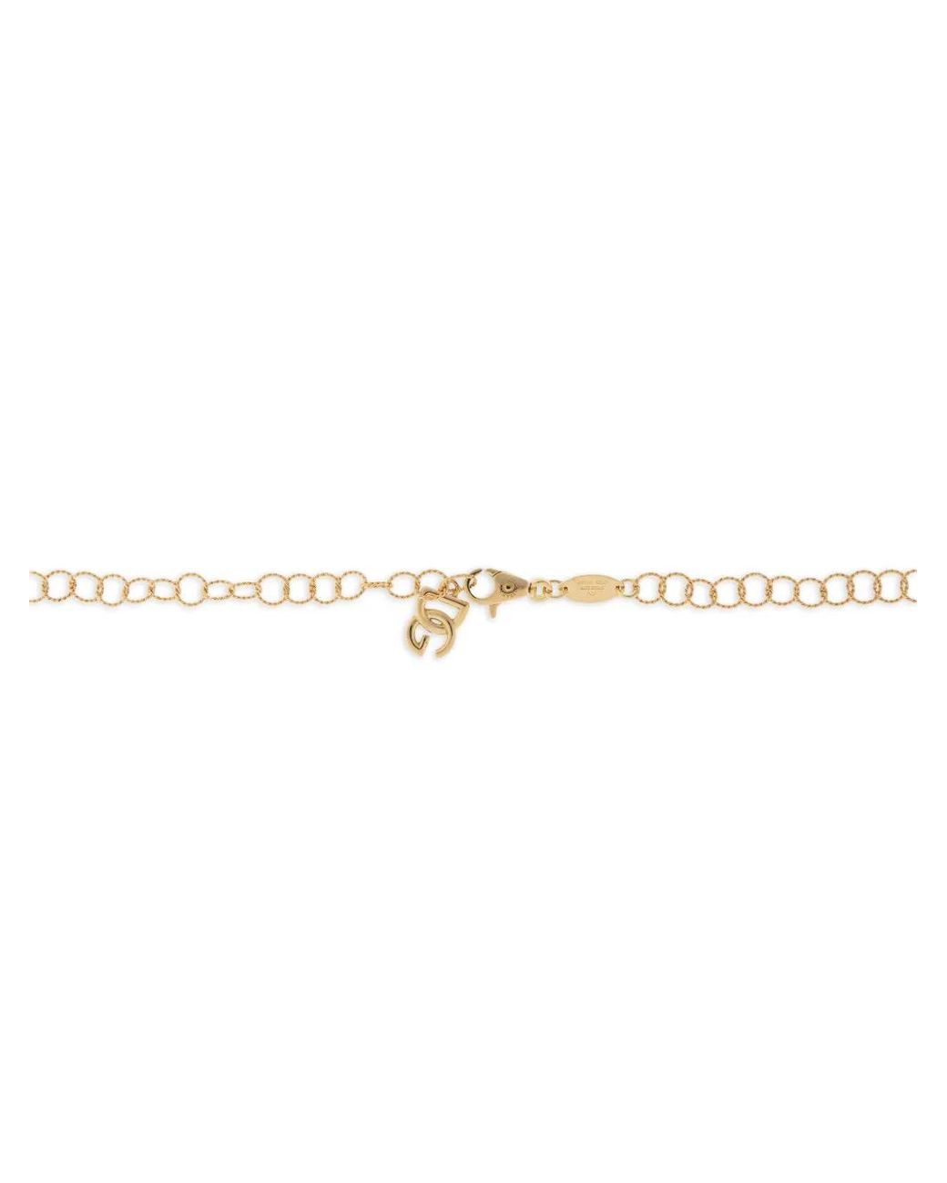 Dolce & Gabbana White Alphabet Chain Necklace