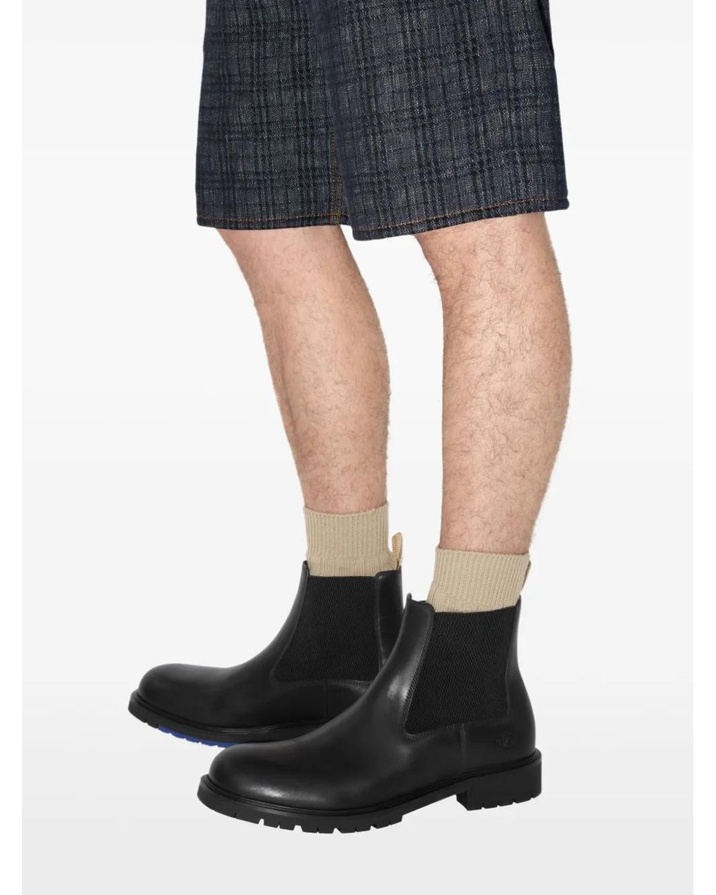 Burberry Black Leather Chelsea Boots for men