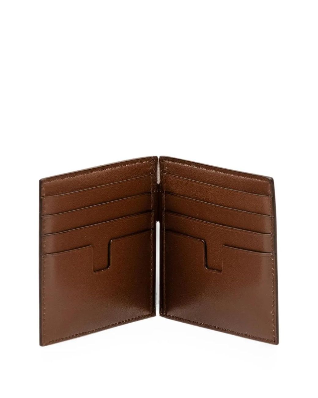 Tom Ford Brown Printed Tejus T Line Money Clip Wallet for men