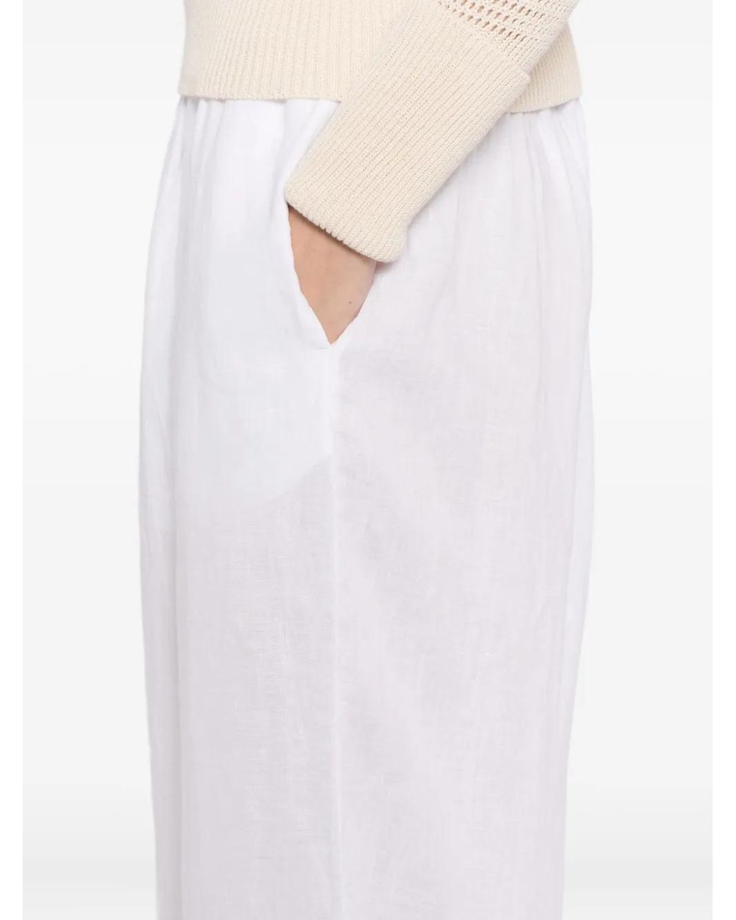 James Perse White Linen Trousers