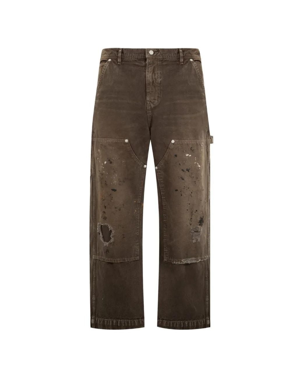 Enfants Riches Deprimes Gray Paint-Splatter Distressed Jeans for men