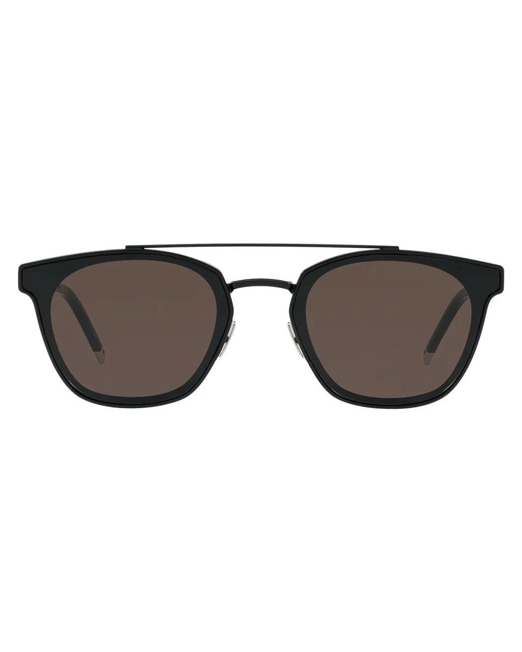 Saint Laurent Brown Double-Bridge Round Sunglasses