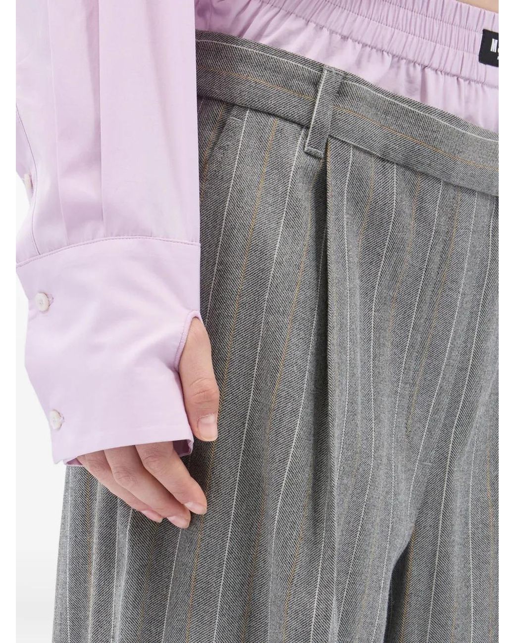 MSGM Pink Buttoned Cropped Shirt