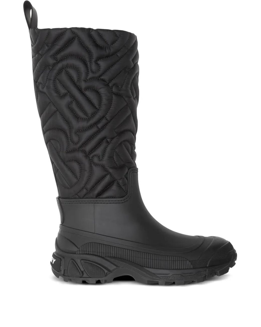 Burberry Black Rotherfield Quilted Rain Boots