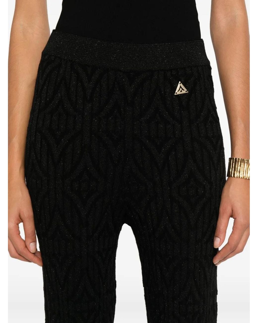 Akep Black Pantalon Texturé À Logo