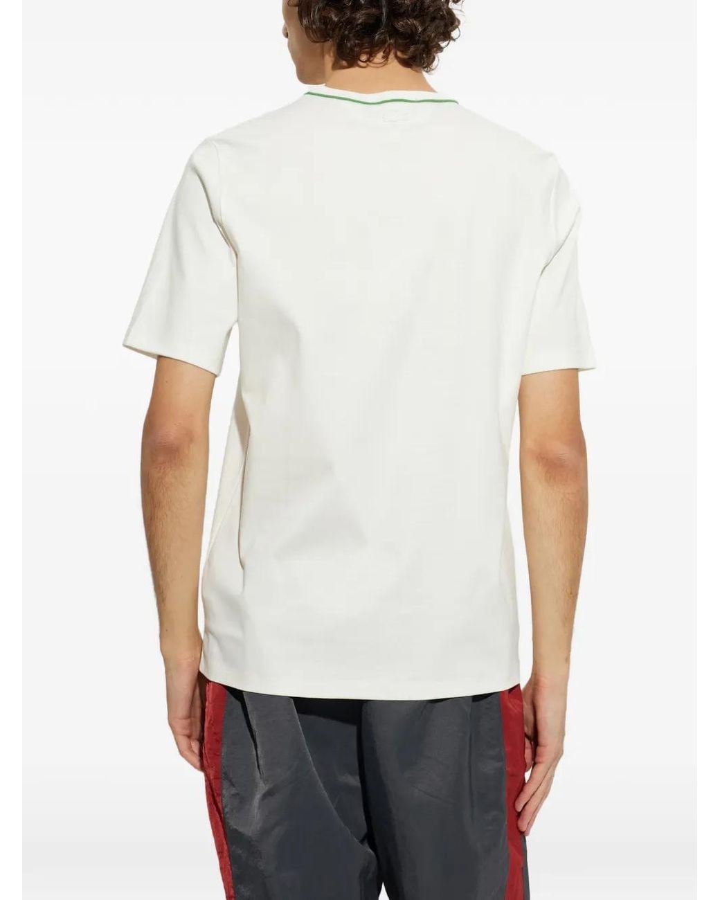 Lacoste White Runway Tennis-Print T-Shirt for men