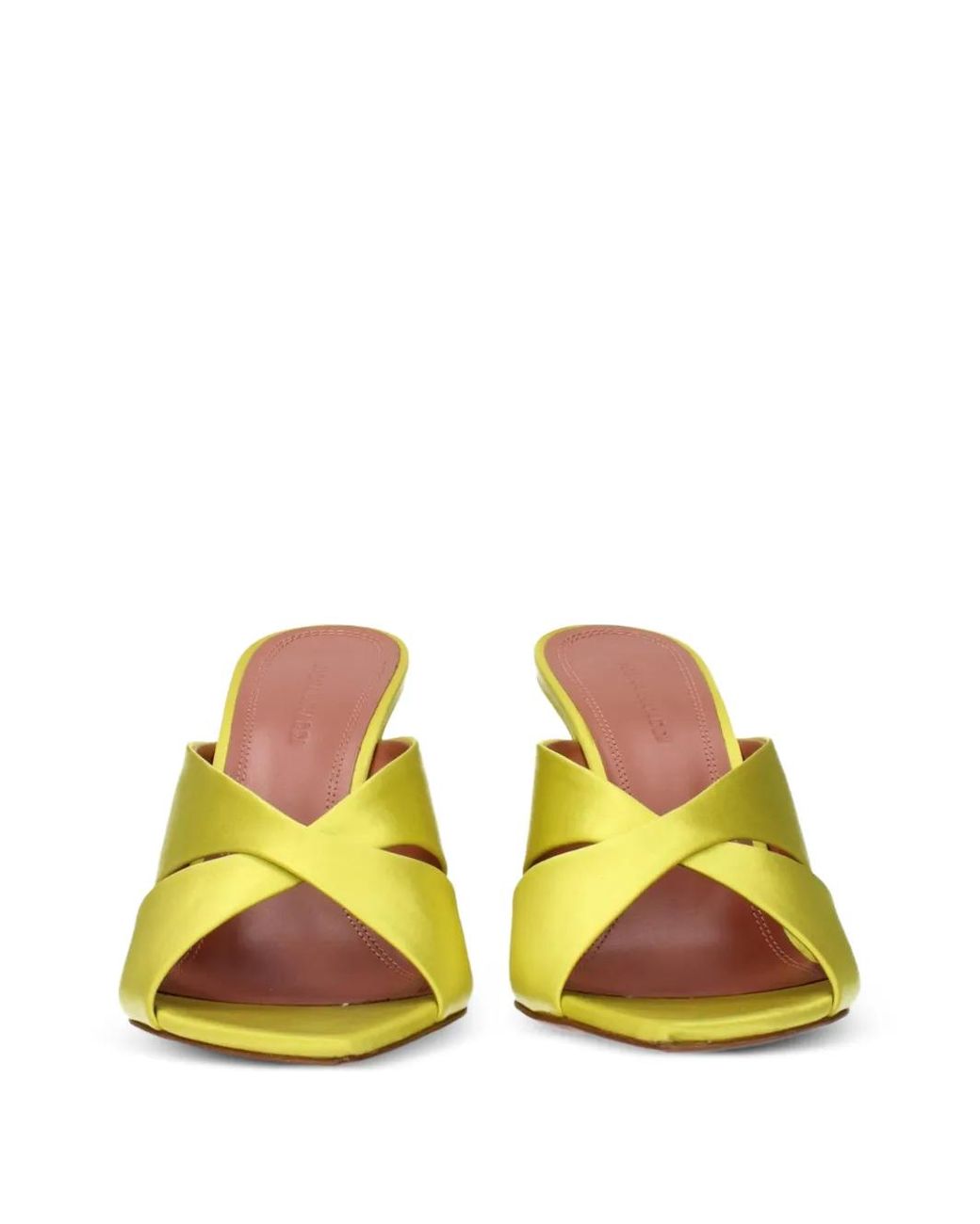 AMINA MUADDI Yellow Sandales Pointues À Brides Croisées
