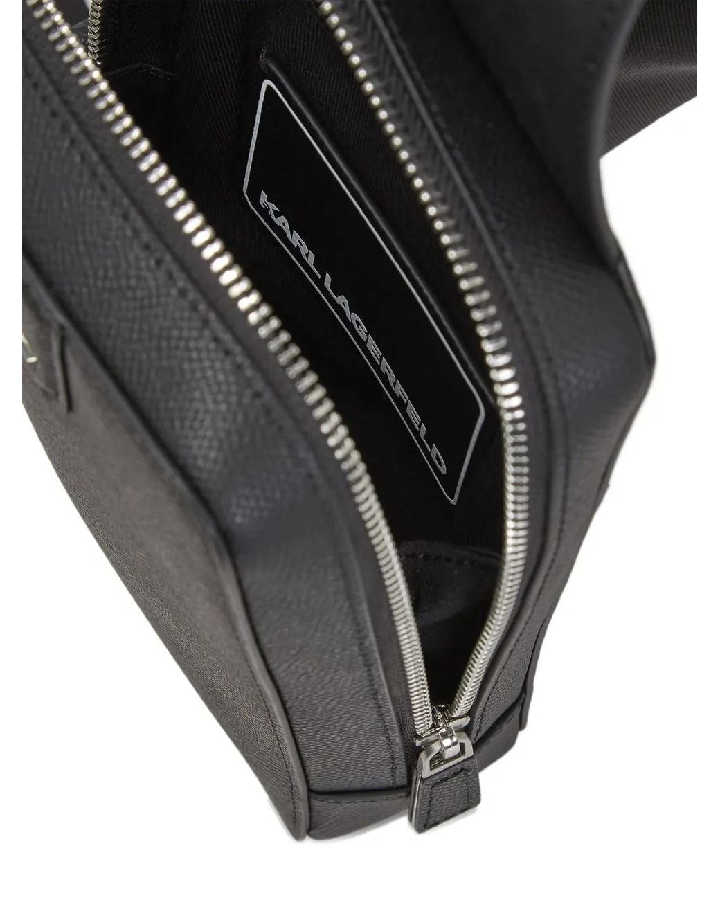 Karl Lagerfeld Black K/Monogram Leather Messenger Bag for men