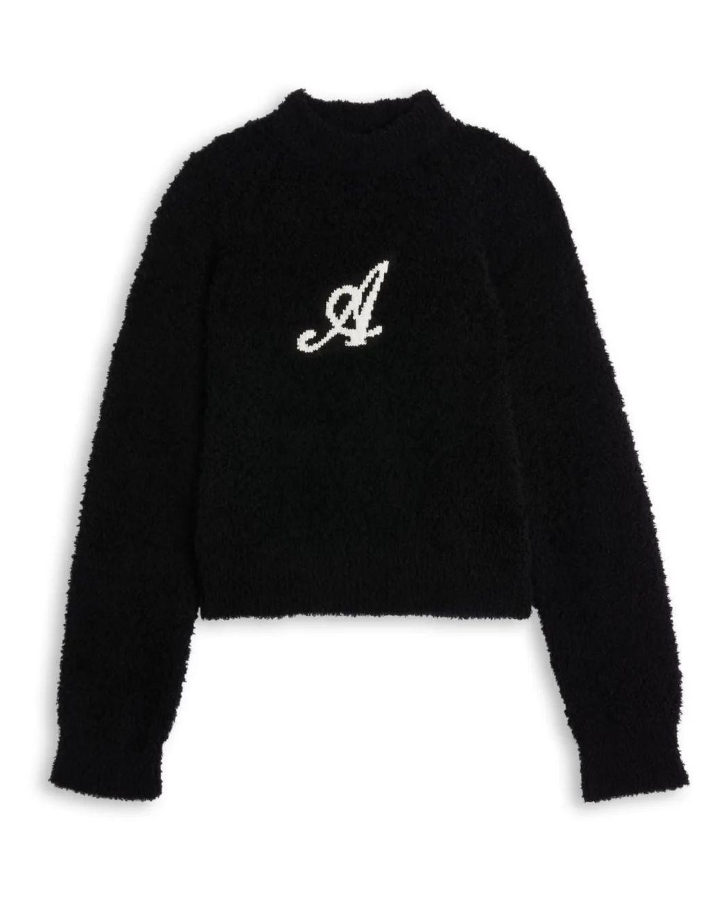 Axel Arigato Black Logo-Intarsia Brushed Jumper